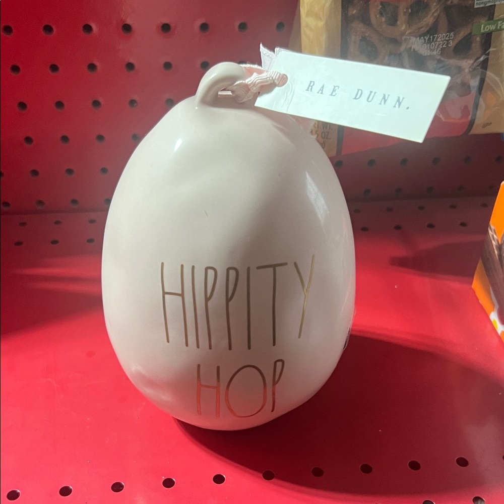 Rae Dunn White Hippity Hop Egg Decoration
